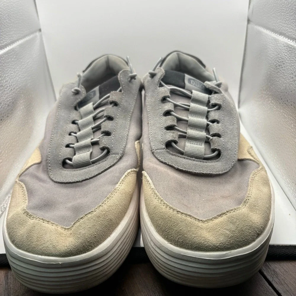 Hey Dude Hudson M Canvas Light Grey Men Sneakers Low Top Slip On Shoes Size 14